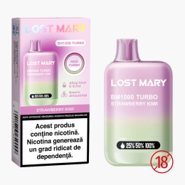 Țigară electronică de unică folosință BM1000 Turbo Strawberry Kiwi, 2ml, 2% nicotină, 1000 pufuri