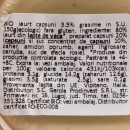 Iaurt eco căpșuni 3.5% grăsime 150g