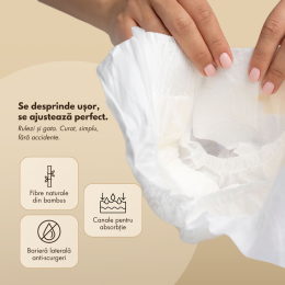 Scutece chiloțel din bambus mărimea 4, 10-15kg, 84 buc