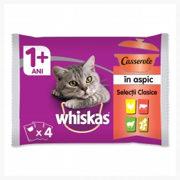 Hrană umedă pentru pisici adulte, 4x85g, selecții de clasice în aspic