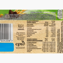 Baton de cereale ciocolată și alune 22.5g