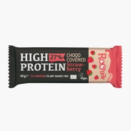 Baton proteic eco cu căpșuni, glazurat, vegan 40g