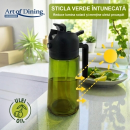 Pulverizator 2în1 ulei/oțet Art of dining, 7.5x18cm, 450ml, diverse culori