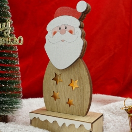 Decorațiune luminoasă de Crăciun Moș Crăciun, lemn, interior/exterior, 19x10x5cm