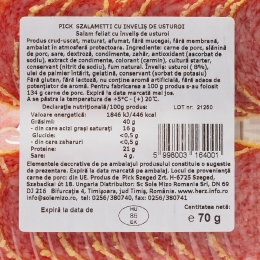 Salam cu înveliș de usturoi, felii, 70g