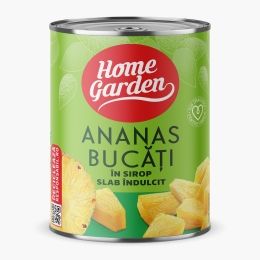 Ananas bucăți în sirop, conservă 565g
