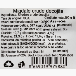 Migdale crude decojite 200g