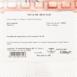 Piept de porc fără os feliat 500g