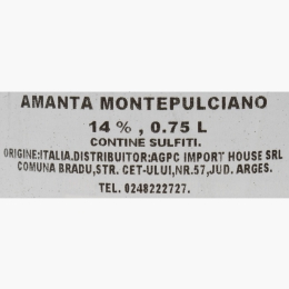 Vin roșu sec Montepulciano D'Abruzzo DOP, 14%, 0.75l