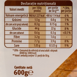 Pâine toast graham Bongrana 600g