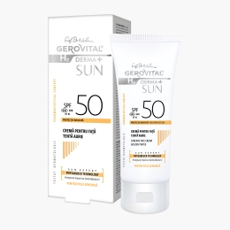 Cremă pentru față SPF 50 tentă aurie H3 Derma+ Sun, 50ml