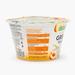 Iaurt grecesc cu piersici, 0% grăsime, 150g