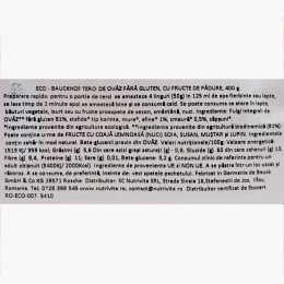 Terci de ovăz cu fructe de pădure, fără gluten 400g