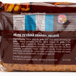 Toast cu făină graham 500g