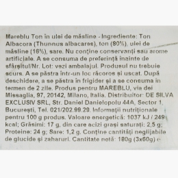 Ton în ulei de măsline, 3x60g