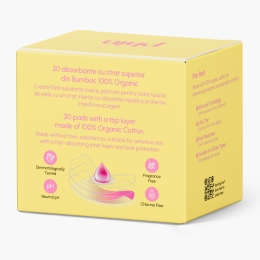Absorbante zilnice din bumbac organic, 20 buc