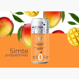 Apă carbogazoasă Sparks, cu extract natural de mango 0.33l