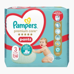 Scutece chiloțel Premium Care Pants, mărimea 3, 6-11kg, 28 buc