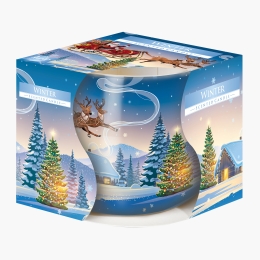 Lumânare parfumată în pahar imprimat Winter (~20 ore)