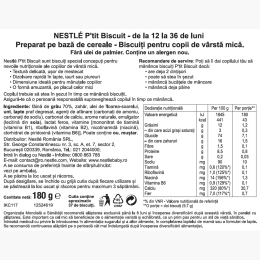 Biscuiți pentru copii P'tit biscuit, 12+ luni, 180g