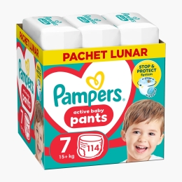 Scutece-chiloțel Active Baby Pants mărimea 7, 15+ kg, 114 buc