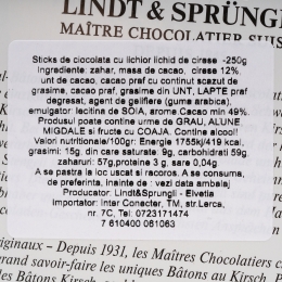 Sticks de ciocolată cu lichior de cireșe 250g