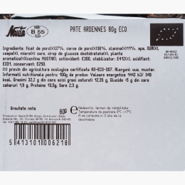Pate de porc Ardennes, ecologic 80g