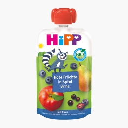 Piure eco de fructe roșii, mere, pere și fier, +1 an, 100g