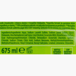 Șampon pentru păr uscat, cu extract de Aloe Vera 675ml