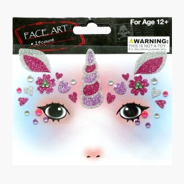 Sticker temporar pentru față, model unicorn