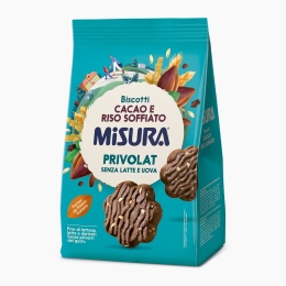 Biscuiți cu cacao și orez expandat, fără lapte și ouă 120g