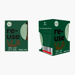 Cană retro cu capac Celeste Green 250ml