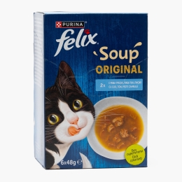 Pachet mix hrană umedă pentru pisici Soup Fish Selection (cod, ton, pește Cambulă), 6x48g