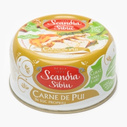 Carne de pui în suc propriu 300g