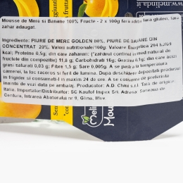 Mousse de mere și banane 200g (2x100g)