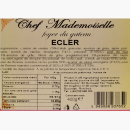 Eclere cu cremă de vanilie și glazură de ciocolată, 400g