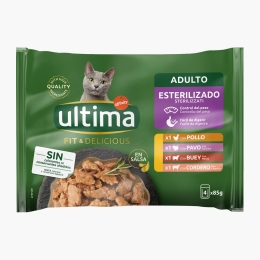 Mix hrană umedă pentru pisici sterilizate (pui, curcan, vită și miel), 4x85g