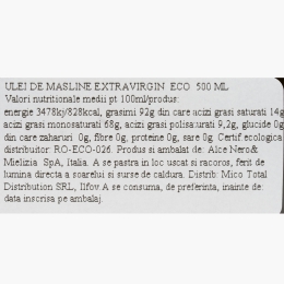 Ulei de măsline extravirgin eco 500ml