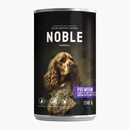 Hrană umedă pentru NashiDay Noble câini cu carne de vânat, morcovi și paste, 1240g