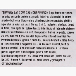 Hrană complementară pentru pisici, supă cu somon și dovleac 40g