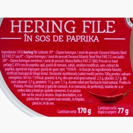 Hering file în sos de paprika 170g