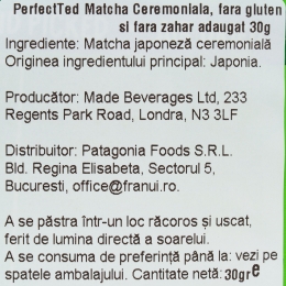 Matcha ceremonială, fără gluten și fără zahăr adăugat, 30g