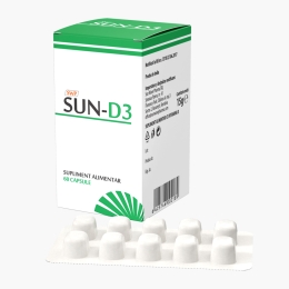 Sun-D3, supliment alimentar cu vitamina D3, 60 capsule