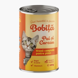Hrană umedă pentru pisici, cu pui, conservă 400g