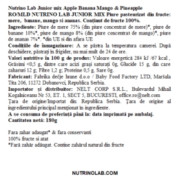 Piure cu măr, banană, mango, ananas Junior Mix 180g