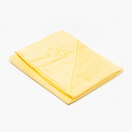 Prosop bebe cu glugă galben, +0 luni, 80x80 cm