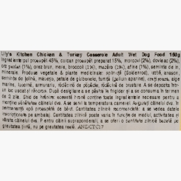 Hrană umedă pentru câini, cu pui și curcan, 150g