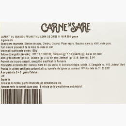 Cârnați cu busuioc afumați cu lemn de cireș și măr 500g