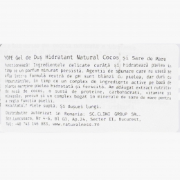 Gel de duș hidratant, cocos și sare de mare 400ml