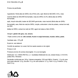 Pâine cu boabe de secară Frikorn 275g